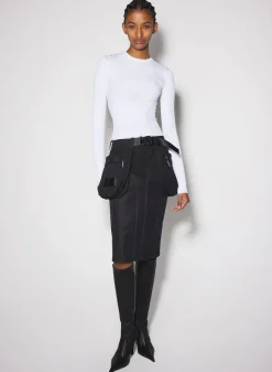 Women MUGLER white sculpting knit top