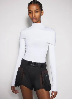 Women MUGLER white sculpting knit top