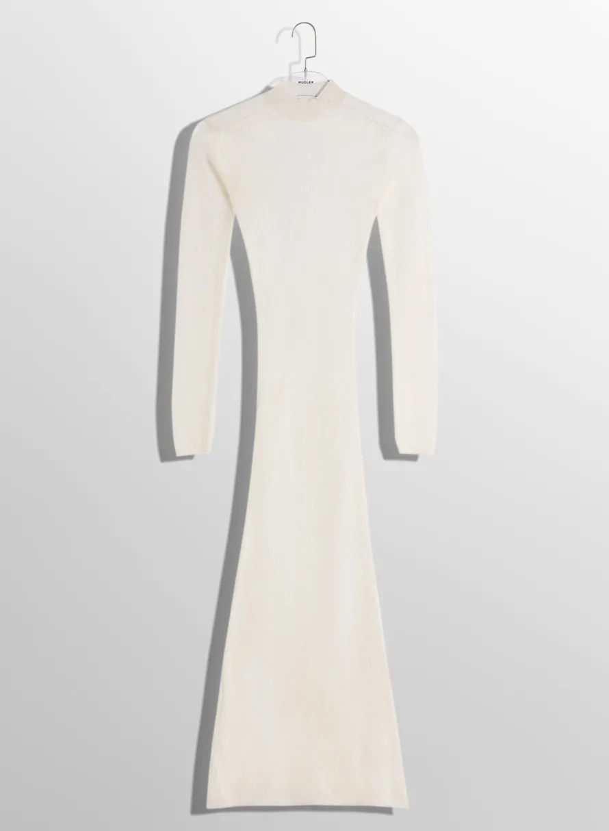 Women MUGLER white sheer knit dress