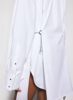 Women MUGLER white shirt dress with chain
