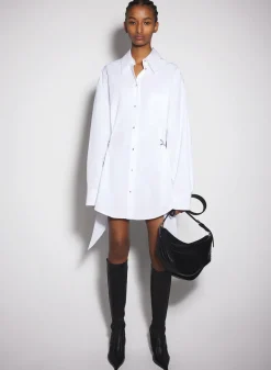 Women MUGLER white shirt dress with chain